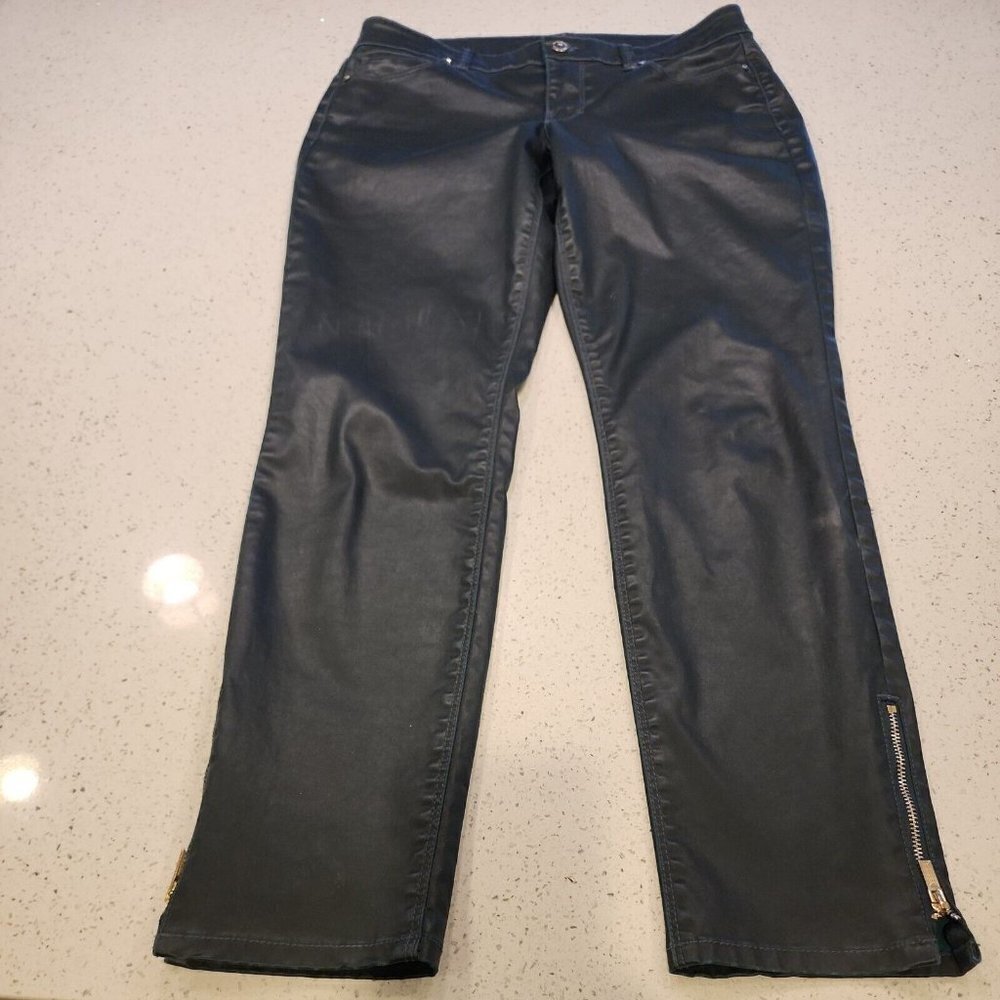 White House Black Market Pants Womens black 6 Green The Skimmer Pockets Stretch